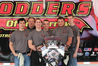 The WELD-sponsored team of five high school students from Eastern Oklahoma County Tech Center in Choctaw, Okla. are pictured with their instructor, Jim LaFevers, after taking first place in the Hot Rodders of Tomorrow regional competition in Ft. Worth, Texas. With a time of 22 minutes the team has qualified for the dual championship later this year.