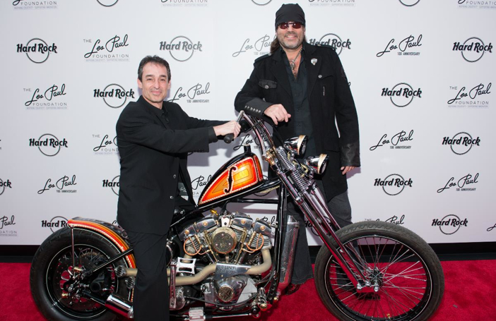 Michael Braunstein and Danny Koker, star of “Counting Cars” unveiled the Les Paul Custom Bike in New York last year.