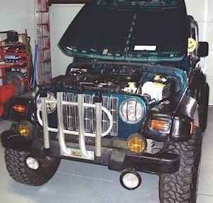 Money was no object to the owner in repairing the electrical damage to his “decked-out” ’98 Wrangler.